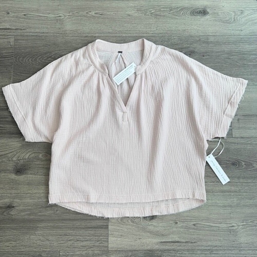 Young Fabulous & Broke Gauze Top Small Dolman Sleeve Cotton Pastel Pink Spring